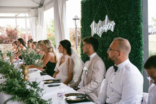 Head table with guests